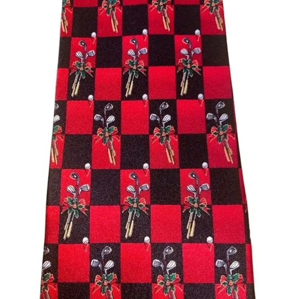 HALLMARK Mens Silk Holiday Golf Tie